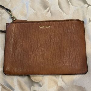 Calvin Klein Tan Leather woman Clutch